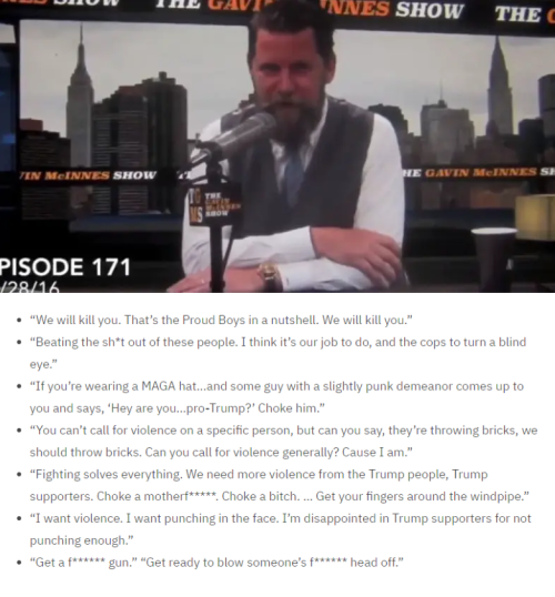 Proud Boys founder Gavin McInnes has said: “We will kill you. That’s the Proud Boys in a nutshell. W