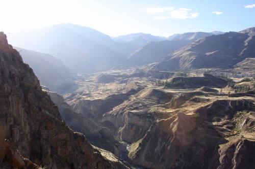 Colca Canyon, PeruThis is one of two gigantic canyons found on the western side of the Andes Mountai