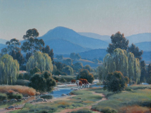 Melvin Duffy (b.1930) - Morning, Bemboka River. 1991. Oil on board.