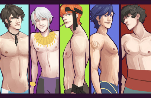 jessiritis: shirtless fire emblem dudes i sold at fanime and akon as both prints and bookmarks &