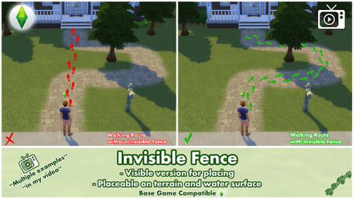 bakiegaming:Bakie’s The Sims 4 Custom Content: Invisible FenceIn this Series I will show you all the