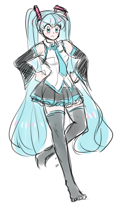 kelanich:  dashingicecream:   i leave for the night with this quick desu miku-chan doodle  Looks way too “sailor moon”ish.  s hit,, shit ur right i’ll try to fix-   -it oh,….. oh n o,, shit,t,,t