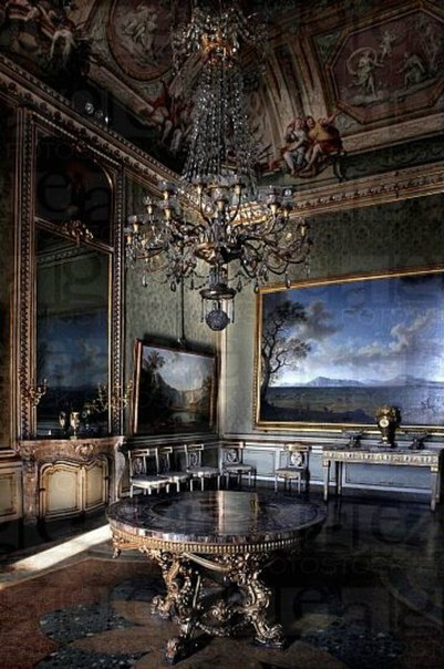 vintagepales:  1.  Salone degli specchi of Villa Palagonia in Bagheria, Sicily   2.  Interior of the Royal Castle , Caserta ,Italy   