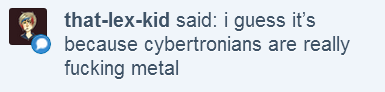 jessicatheshark:  jessicatheshark:  Energon is so weird…like, it’s what Cybertronians