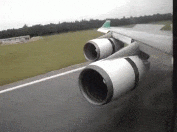 fuckyeahphysica:  Every action has an equal and opposite reaction.To decelerate the aircraft, the forward thrust of the aircraft which propels the aircraft forward is reversed by a Thrust Reverser. This is accomplished by redirecting all the air ( in