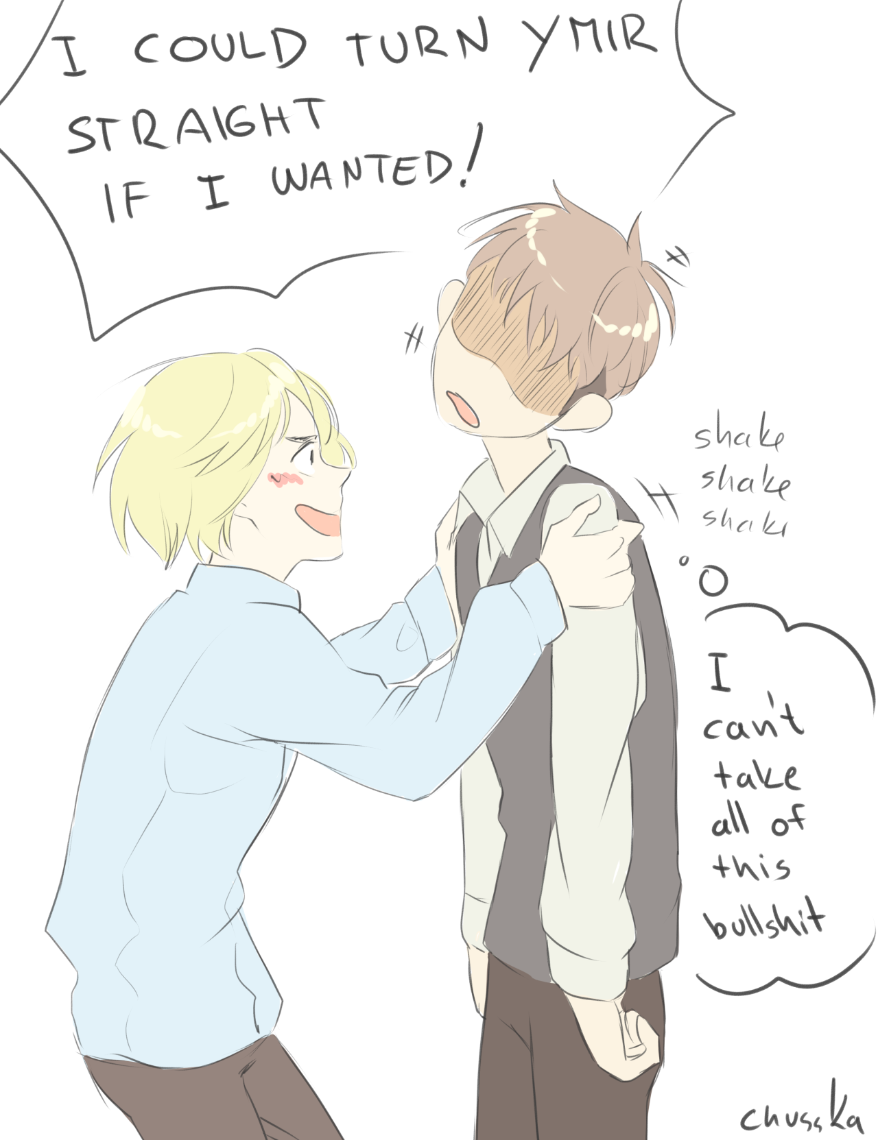 irl-ask-ymir:  gothamsnexttoprobin:  chusska-art:  My brain cant stop. Help. Inspired