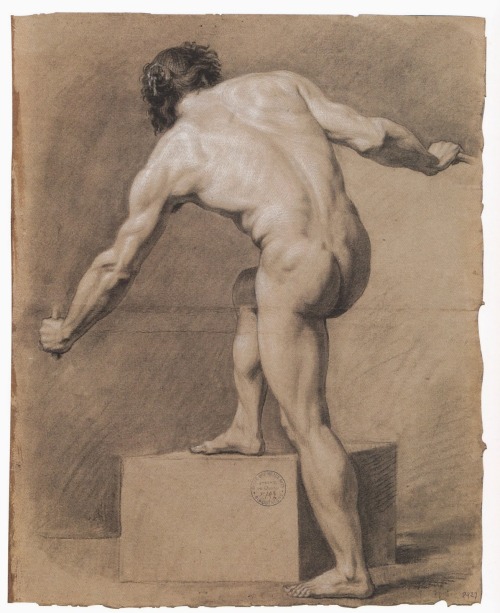 Academic Study ,one Model, Same Position, Three Different Angles, Three Different Painters,1782.