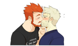 moosopp-art:I got commissioned to draw the dads from Sunshine Boy to be kissing and I couldn’t necessarily say no
