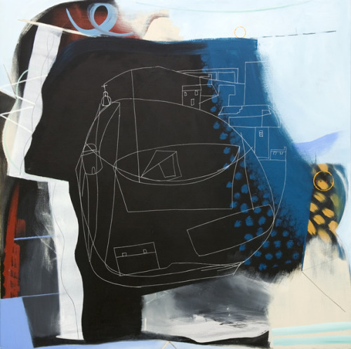 transistoradio: Matthew Lanyon, Downalong Daddyo (2013), acrylic and silkscreen on canvas, 60 x 60 i