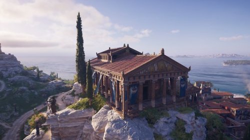 The Temple of Artemis was the central location of Mykonos City on Mykonos, Greece, Reconstruction ma