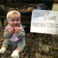 jobrosnews:  daniellejonas: I am so excited!! Happy Birthday Uncle Nick! 💝   Awwww😍😍😍