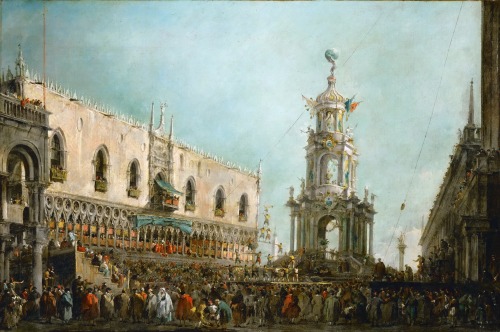 Francesco Guardi - The Doge of Venice Attending the Shrove Thursday Festivities in the Piazzetta - 1