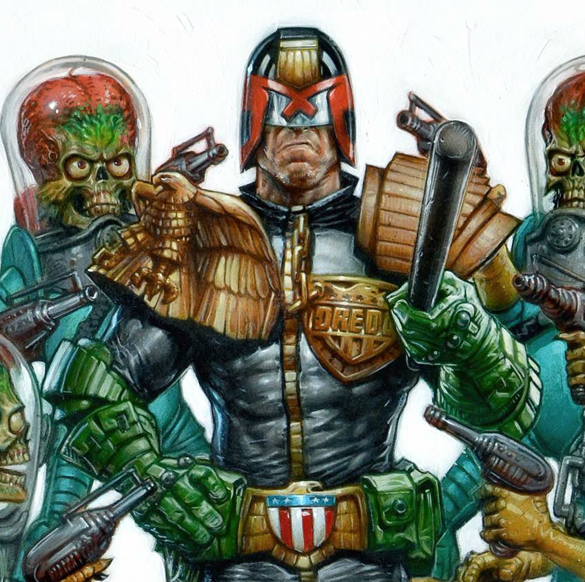 xombiedirge:  Judge Dredd vs. Mars Attacks by Greg Staples