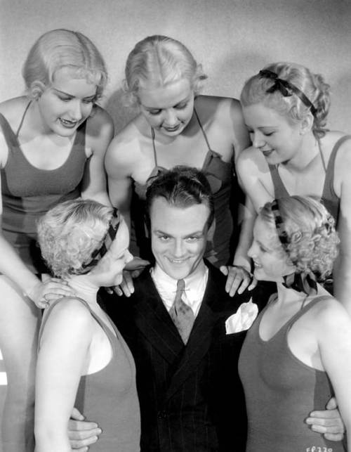 James Cagney Hanging Out With Footlight Parade Girlshttps://Painted-Face.com/