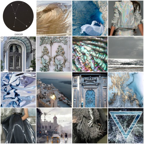 thezodiacfuckingqueen:  Element: Water Colours: Silver/grey, black, blue, aqua, white Signs: Cancer,