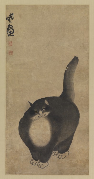 blondebrainpower:  Black Cat - China, Qing dynasty, 18th century  By Min Zhen