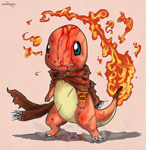 dodou-dreams:  Battered Charmander by ~xnaxox