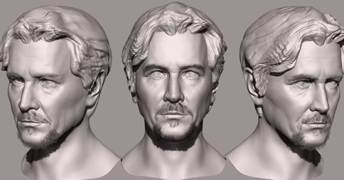 GrayOldman and TildaSwinton head practice#zbrush #3d #garyoldman #tildaswinton www.instagram