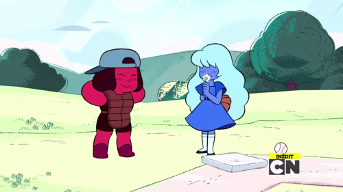 spaced-out-scout:Ruby and Sapphire + all gem outfits