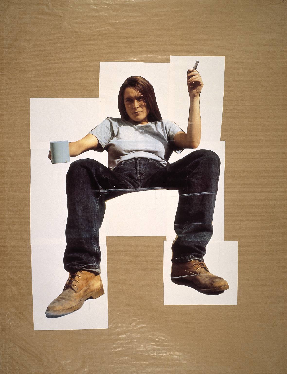 untitled-1991:  sarah lucas “self portrait with mug of tea” 1993