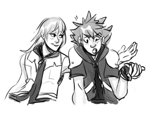 kitoridragoness:  sora still doesn’t seem to be used to riku’s affectionate side