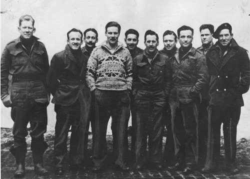 Canadian WWII officer Cecil Merritt in a Nazi prisoner of war camp along with fellow officers. He&rs