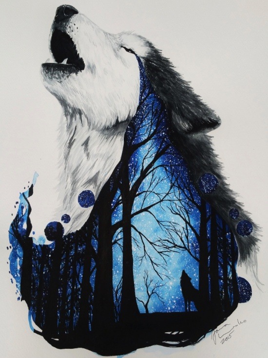 artagainstsociety:    Missing you by Jonna Lamminaho    LONE WOLF 🤘🏻