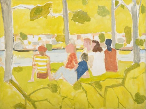 Picnic Lunch    -    Alex Katz,  1952American,b.1927-oil on board, 18 x 24 in. Collection of the art