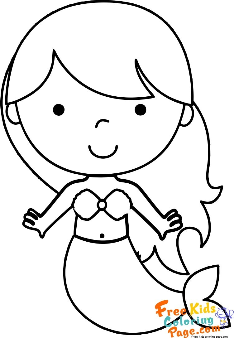 Printable Coloring Page — Mermaid coloring pages easy for girls ...