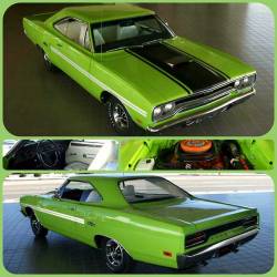 jacdurac: 1970  Plymouth GTX 2Door Hardtop..440ci 375hp Super Commando..buckets  ..console.. Automatic…Canadian export car..rotisserie resto to  original “Sublime Green” with white int.