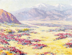 fafarago:  “California Desert Wildflowers with Mountains Beyond“ (date unknown)by Benjamin Brown (1865-1942)