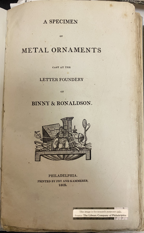 binny & ronaldsonreports of early type-founding in the usa tend to be anecdotal, but one fact is