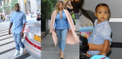 kimkanyekimye:  The West family in double denim 