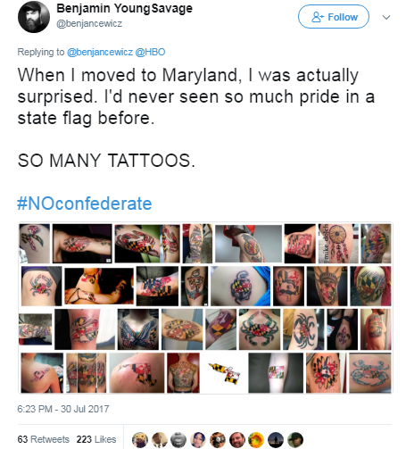 dedalvs: dontbearuiner:  black-to-the-bones:  Dropping knowledge. This thread is eye-opening.  Maryland: Not just Old Bay seasoning, apparently.  Aww, this is disappointing. I always liked Maryland’s flag. :( Maybe it’s time for a redesign. 