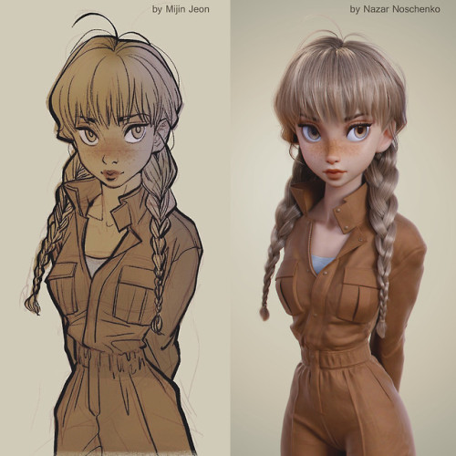 pinuparena:   Hey guys! I’m happy to share with you my new character Puma. In the tutorial I’m gonna show how to create braid in Blender. Hope you find it helpful Concept art by Mijin Jeon    3d by   Nazar Noschenko   