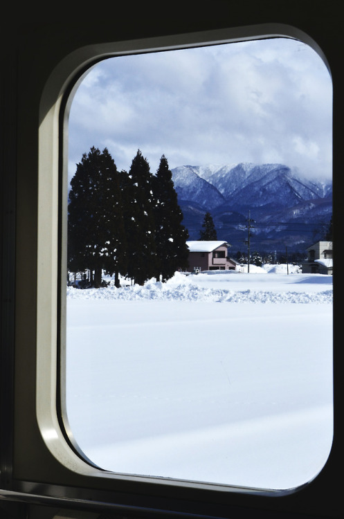 nihonnoshiki: The view from a train in Semboku, Akita. February, 2018