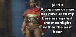 Textsfromwatchpointgibraltar:  [Image Description: A Medium Shot Of Mccree. There