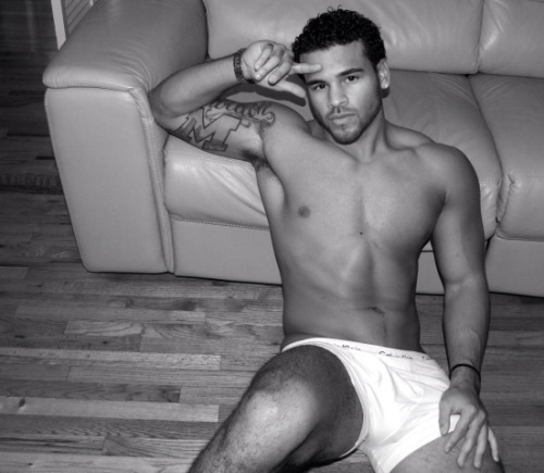 dominicanblackboy:  A hot moment in black and white wit gorgeous sexy hunk Cory Wharton!