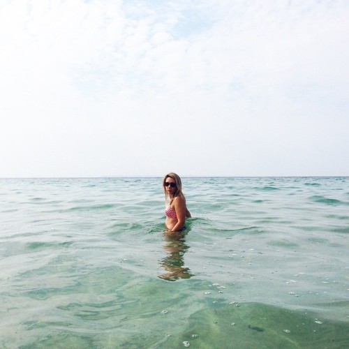 Throwing back to a summer day spent in a shallow spot in Lake Michigan where the sand was perfectly 