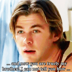 ladypenelope74:  How Thor 2 should be ending … the brothers enjoy their company.