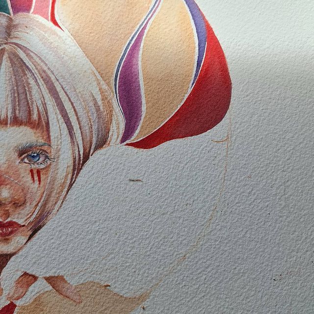 Awesome watercolour AURORA portrait by artist and actress Riety Pahn!  [artist’s insta]