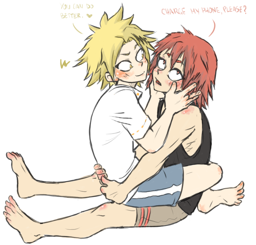 kinnme:   You know when Kaminari hides Kirishima’s phone charger so Eijirou will