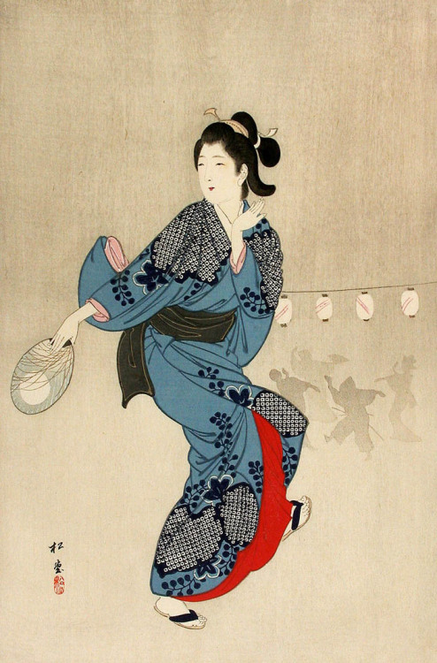blackcoffeecinnamon: Yukawa Shoudou (1868-?) 湯川松堂 Bon Dance in Genroku Era　元禄年間盆踊り、1903 from the ser