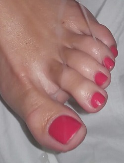 Footnerd:  Cum On My Wife’s Sexy Toes. 
