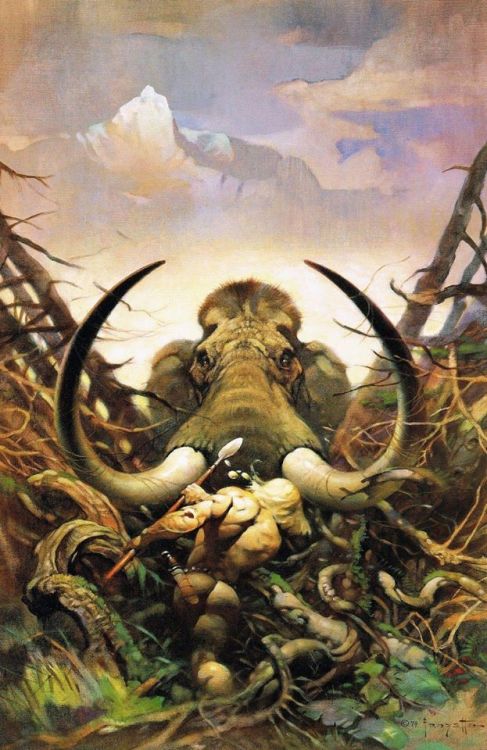 Frazetta’s cover for “Back to the Stone Age” 