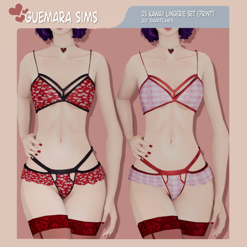 Introducing My Kawaii Lingerie Set Collection For Sims 4! Embrace The Adorable World Of Kawaii With These