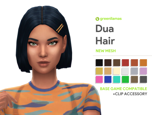 greenllamas: Dua Hair - greenllamas Download Details 18 EA SWATCHES BASE GAME COMPATIBLE HAT COMPATI