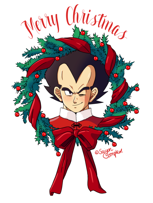 *:・ﾟ✧ Happy Holidays! ...A bit late, sorry about that!  (ﾉ◕ヮ◕)ﾉ*:・ﾟ✧ #Vegeta#Christmas Vegeta#Christmas 2017#saiyan complex