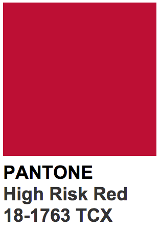 Hover Ælte Larry Belmont colors — Pantone 18-1763 TCX High Risk Red