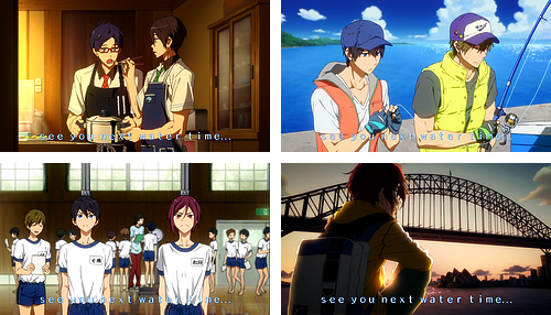 rainbow-rex:  saaniyasha: From the beginning all the way to the end// Free! end cards ep 1-12  i just cant stop rebloggingggg  